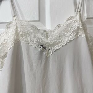 Ashley Stewart Ivory Lace Trim Chemise